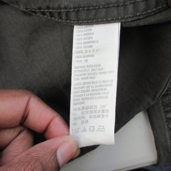 Abercrombie & Fitch Muscle Y2K Shirt Men M Gray Distressed Utility Military 582 - Picture 5 of 12